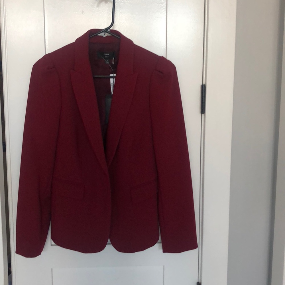 JCrew NWT maroon puff sleeve blazer